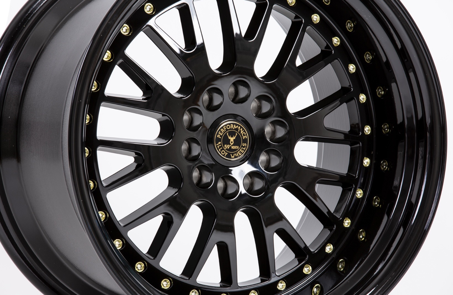 D-003 Gloss Black/Golden Rivets